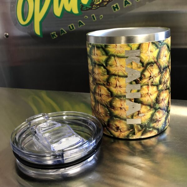 Cylindrical Double Walled vacuum insulated pineapple tumbler